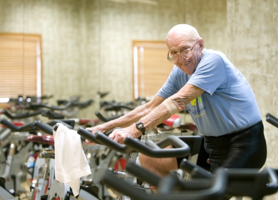 Charlie on Spinning bike 