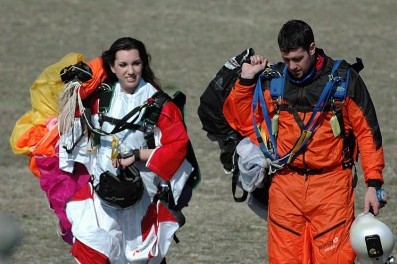 Student and Instructor on Ground After Flight